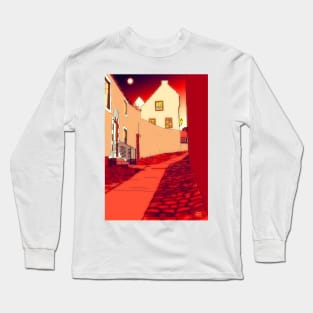 Dysart: Scottish Town digital drawing Long Sleeve T-Shirt